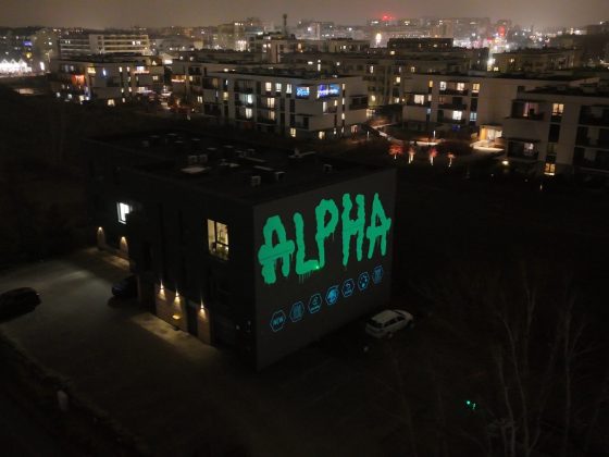 Laser Graffiti – rysowanie światłem hasła promocyjnego na evencie